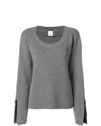 Женский серый свитер с круглым вырезом от Pinko