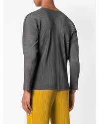 Мужской серый свитер с круглым вырезом от Homme Plissé Issey Miyake