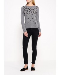 Женский серый свитер с круглым вырезом от QED London