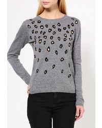 Женский серый свитер с круглым вырезом от QED London