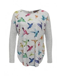 Женский серый свитер с круглым вырезом от QED London