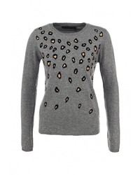 Женский серый свитер с круглым вырезом от QED London