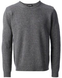 Мужской серый свитер с круглым вырезом от Raf Simons