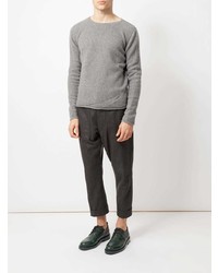 Мужской серый свитер с круглым вырезом от The Elder Statesman