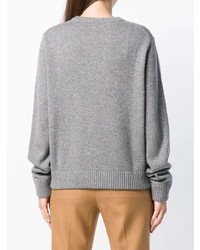 Женский серый свитер с круглым вырезом от Dsquared2
