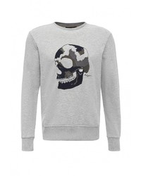 Мужской серый свитер с круглым вырезом от Religion