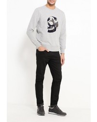 Мужской серый свитер с круглым вырезом от Religion