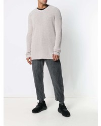 Мужской серый свитер с круглым вырезом от Lost & Found Rooms