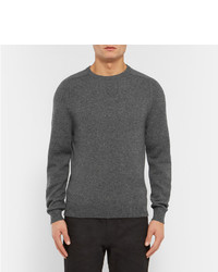 Мужской серый свитер с круглым вырезом от Saint Laurent