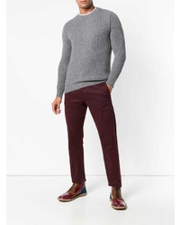 Мужской серый свитер с круглым вырезом от Dell'oglio