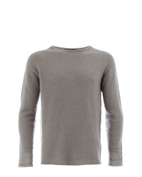 Мужской серый свитер с круглым вырезом от Roberto Collina