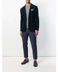 Мужской серый свитер с круглым вырезом от Zanone