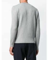 Мужской серый свитер с круглым вырезом от Borrelli
