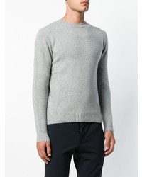 Мужской серый свитер с круглым вырезом от Borrelli