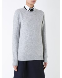 Женский серый свитер с круглым вырезом от Michael Kors Collection