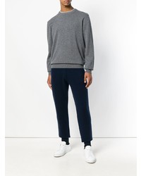 Мужской серый свитер с круглым вырезом от Z Zegna