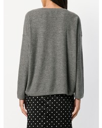 Женский серый свитер с круглым вырезом от Vince