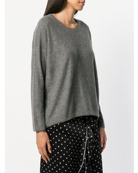 Женский серый свитер с круглым вырезом от Vince