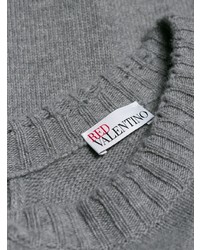 Женский серый свитер с круглым вырезом от RED Valentino