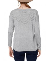 Женский серый свитер с круглым вырезом от s.Oliver Denim