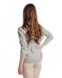 Женский серый свитер с круглым вырезом от Sabellino