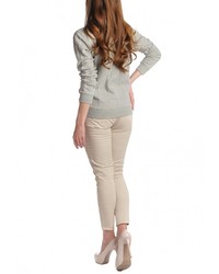 Женский серый свитер с круглым вырезом от Sabellino