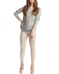 Женский серый свитер с круглым вырезом от Sabellino