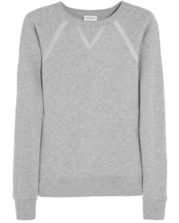 Женский серый свитер с круглым вырезом от Saint Laurent