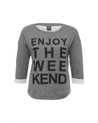 Женский серый свитер с круглым вырезом от Sela