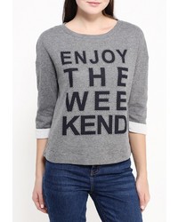 Женский серый свитер с круглым вырезом от Sela