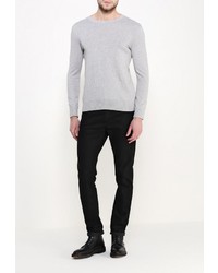 Мужской серый свитер с круглым вырезом от Sela