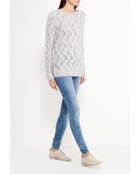 Женский серый свитер с круглым вырезом от Sela