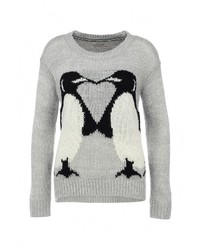 Женский серый свитер с круглым вырезом от Sela