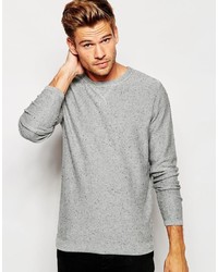 Мужской серый свитер с круглым вырезом от Selected