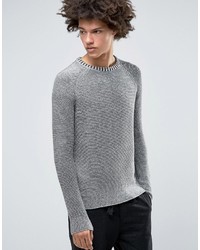 Мужской серый свитер с круглым вырезом от Selected