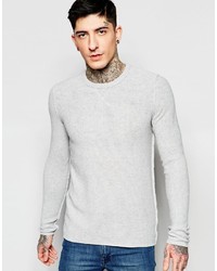 Мужской серый свитер с круглым вырезом от Sisley