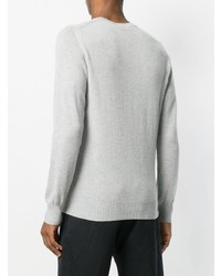 Мужской серый свитер с круглым вырезом от Emporio Armani