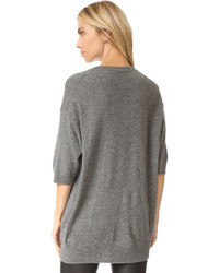 Женский серый свитер с круглым вырезом от Vince