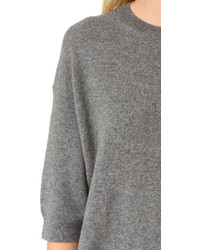 Женский серый свитер с круглым вырезом от Vince
