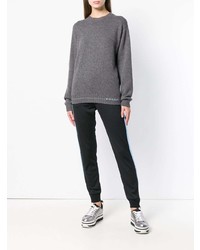 Женский серый свитер с круглым вырезом от Prada