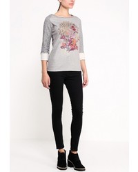 Женский серый свитер с круглым вырезом от Smash