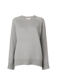 Женский серый свитер с круглым вырезом от Sminfinity