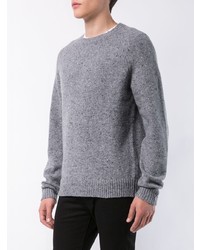 Мужской серый свитер с круглым вырезом от Alex Mill