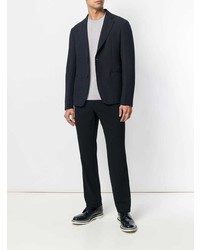 Мужской серый свитер с круглым вырезом от Giorgio Armani