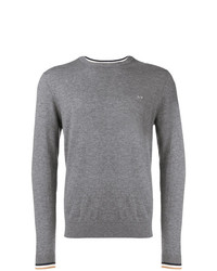 Мужской серый свитер с круглым вырезом от Sun 68