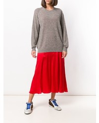 Женский серый свитер с круглым вырезом от 6397