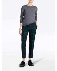 Женский серый свитер с круглым вырезом от Burberry