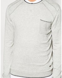 Мужской серый свитер с круглым вырезом от Boss Orange