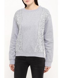 Женский серый свитер с круглым вырезом от Sweewe