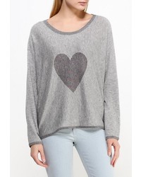 Женский серый свитер с круглым вырезом от Sweewe